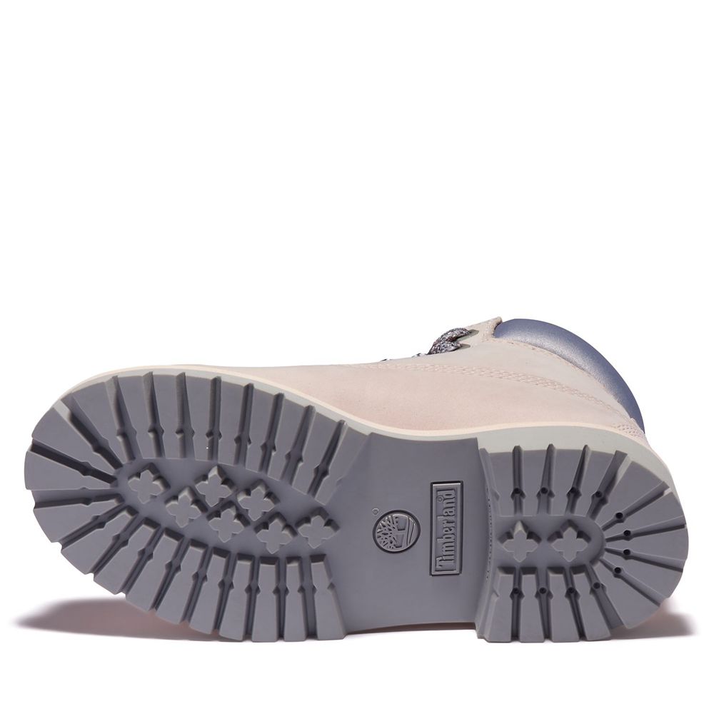 Botas Crianças - Timberland 6-Inch Youth Premium Impermeavel - IOMQL5463 - Rosa